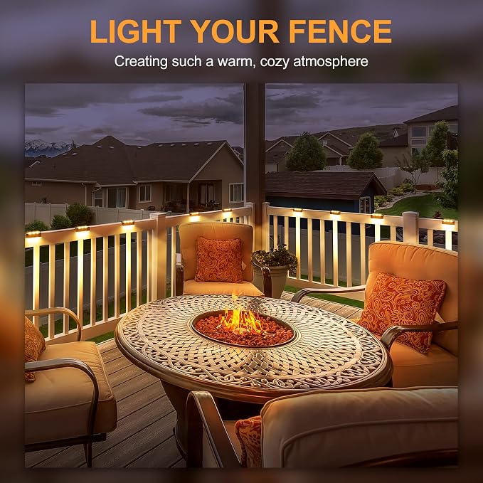SOLPEX Solar Fence Lights, 6 LEDs Solar Lights Outdoor Waterproof Solar Powered - Image 4