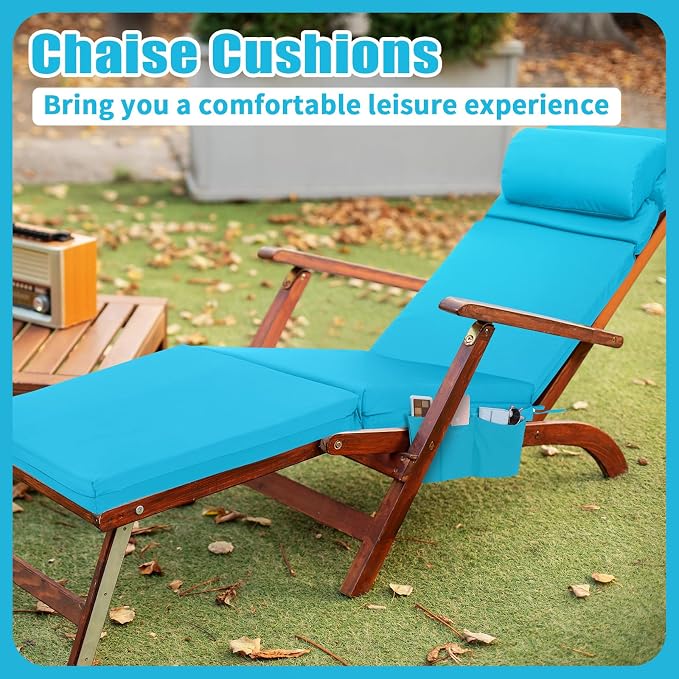 Wenqik 2 Pcs Outdoor Chaise Lounge Cushion - Image 7