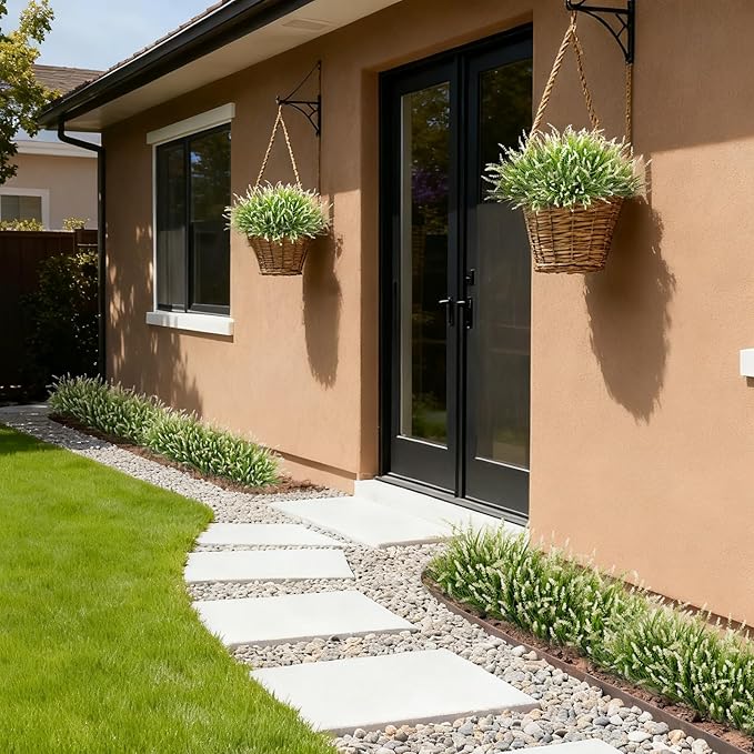 24 Pcs Artificial Faux Plants for Outdoor Spring Decoration, Fake Monkey Grass - Image 5
