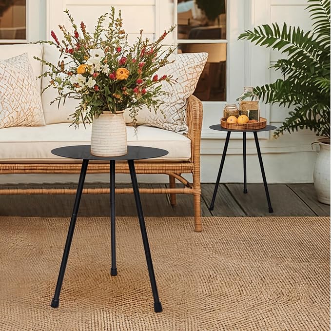 12.2" Small Round Outdoor Side Table - Image 8
