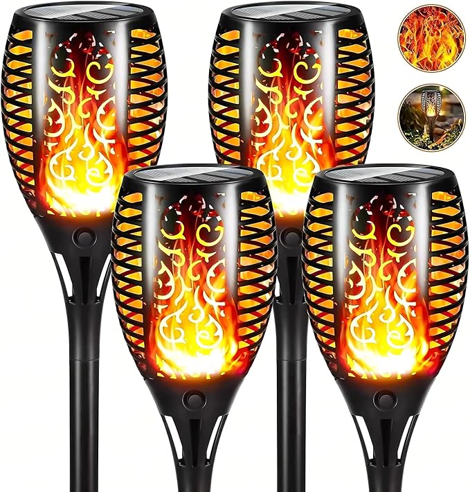 4 Pack Outdoor Solar Flame Light, Solar Lights Outdoor - Image 9