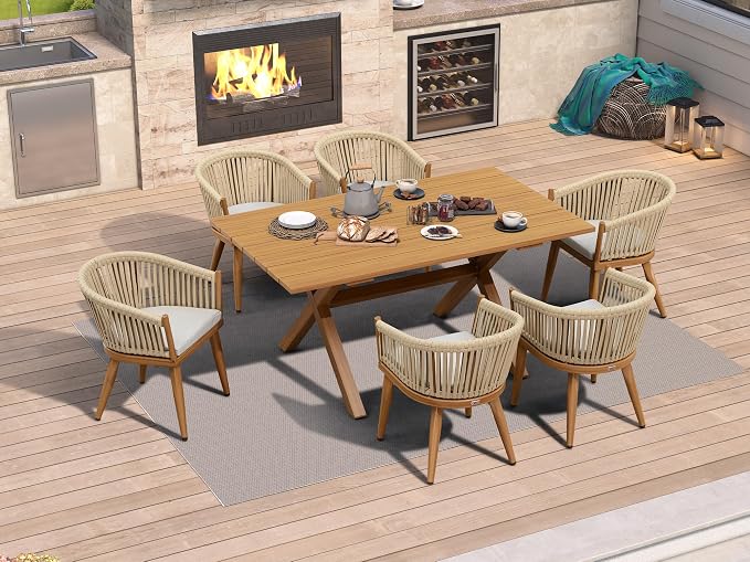 PURPLE LEAF 7 Pieces Outdoor Dining Set - Image 2