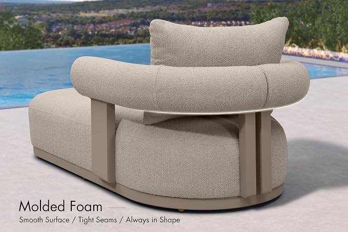 PURPLE LEAF Outdoor Chaise Lounge Set of 4 Chair Modern Aluminum Lounger Daybed - Image 5