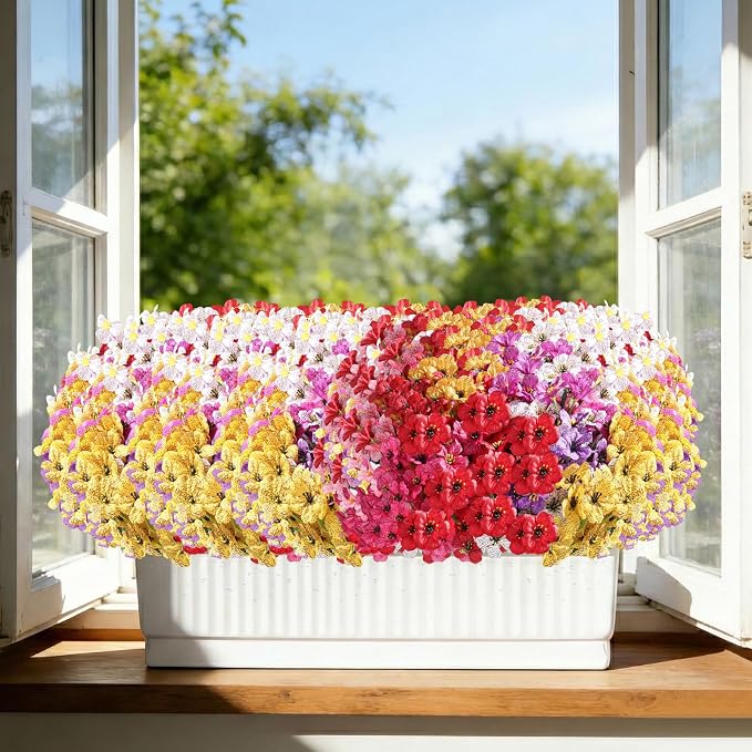 60 Pack Artificial Flowers Outdoor, Faux Silk Flowers - Image 9