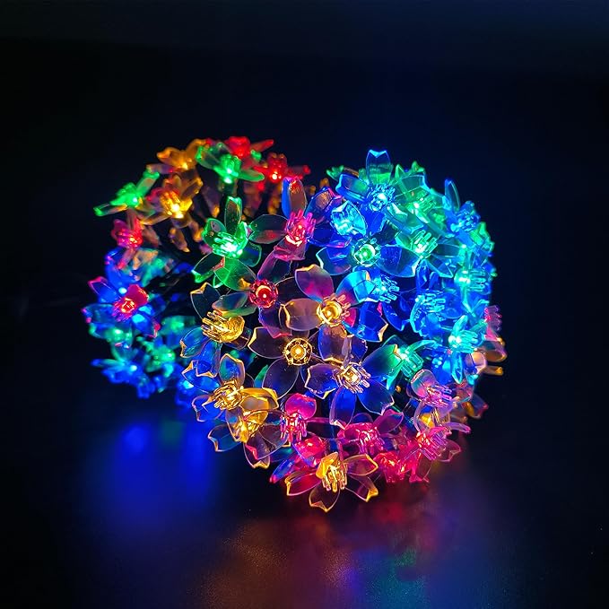 Solar String Lights for Outside，100 LED Solar Flower Lights Outdoor Waterproof - Image 6