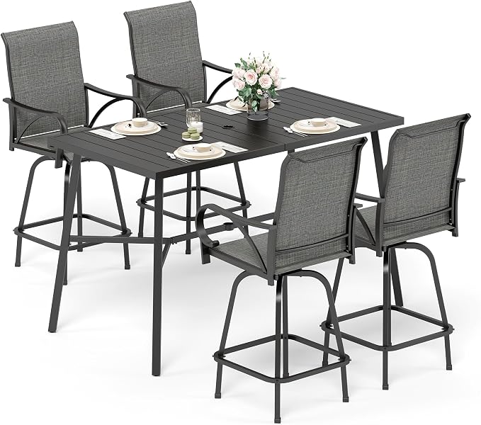 Sophia & William Outdoor Bar Set, Patio Bar Table and Chairs Set, Bar Height by SophiaWilliam