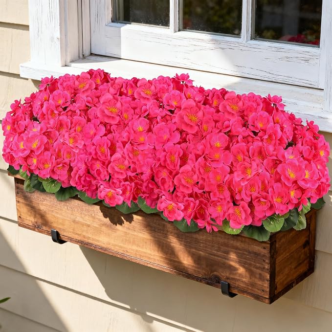 Artificial Geraniums Flowers for Outdoors, 6 Bundles Realistic Silk Fake - Image 6
