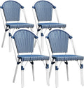 PURPLE LEAF Outdoor Dining Chair Set of 4 Aluminum Frame Wicker Rattan Chairs by PURPLELEAF