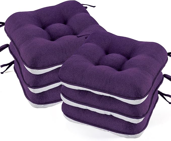 BETU Chair Cushions for Dining Chairs Set of 6, 3.5" Thick Kitchen Table Chair by BETU