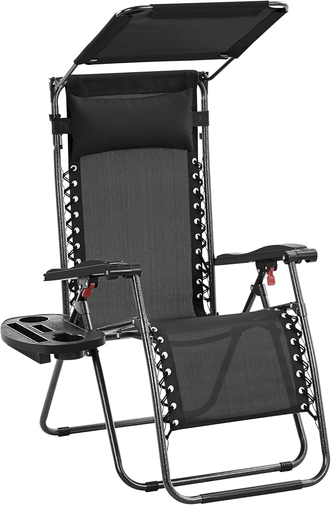 Yaheetech Outdoor Zero Gravity Chair Foldable Recliner Adjustable Patio Lounge by Yaheetech