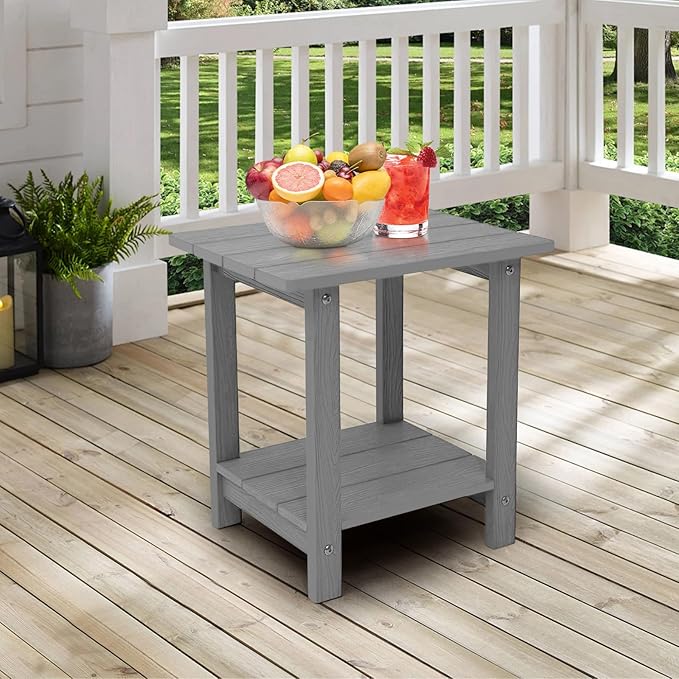 Melucivi Weather Resistant Outdoor Side Table, Double Small Adirondack Side - Image 2