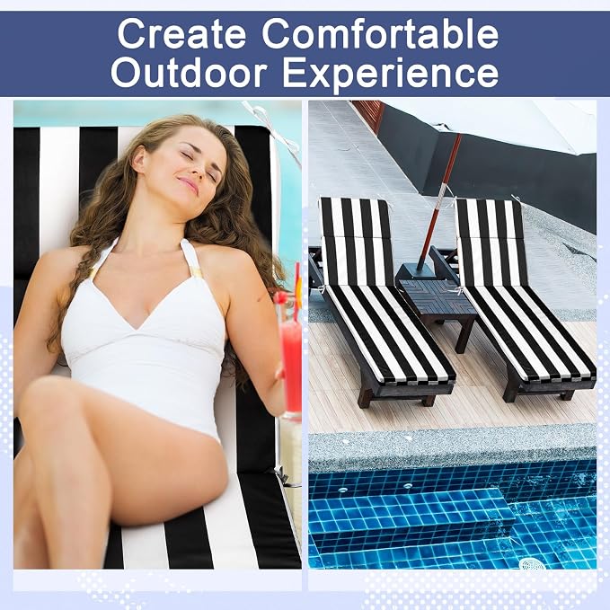 1 Pcs Indoor Outdoor Chaise Lounge Cushions Sponge Bench Outdoor Furniture - Image 4