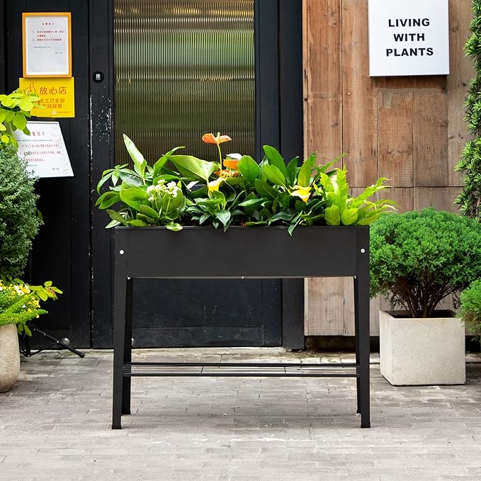 Piksedo Raised Garden Bed, Elevated Planter Metal Plant Box - Image 5