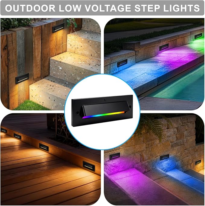 Outdoor Step Lights, 5W 12V Landscape LED RGB Color Changing Outdoor Low - Image 6