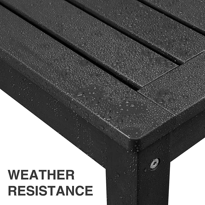 Psilvam Knight Bench Set of 2, Two Person Outdoor Poly Lumber Patio Backless - Image 4