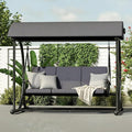 Patio Swing with Canopy, Outdoor Swinging with Stand, Backyard Swings by DAYAOUTDOOR
