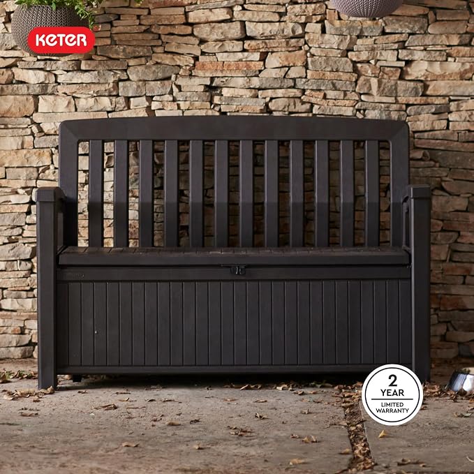 Keter 60 Gallon Storage Bench Deck Box - Image 2
