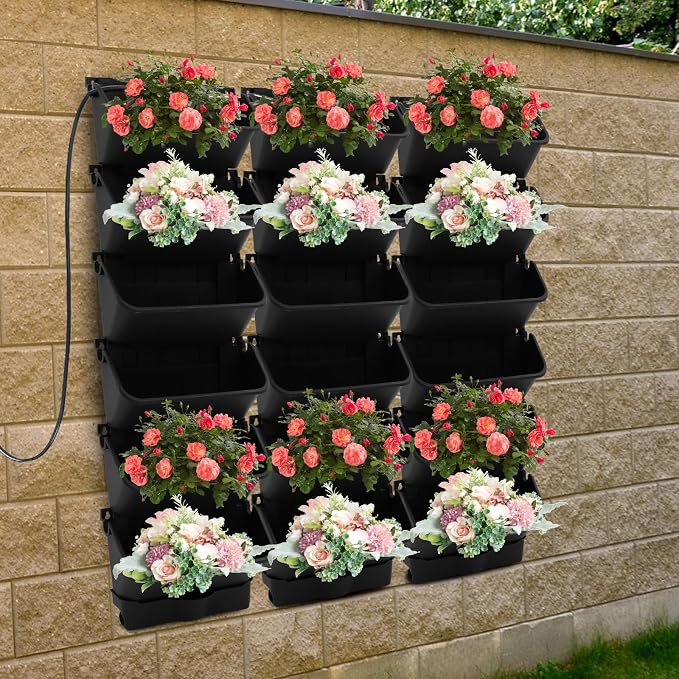 18 Pots Self-Watering Vertical Garden Planter Wall Mounted, - Image 9