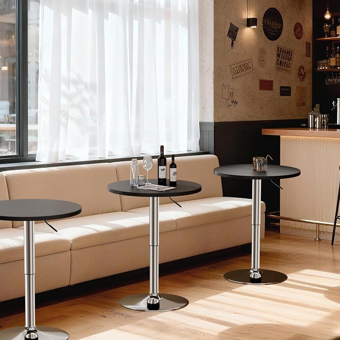 Shahoo Bar Table, Adjustable Height Pub Table 27.4-36 Inches, Cocktail Table - Image 7
