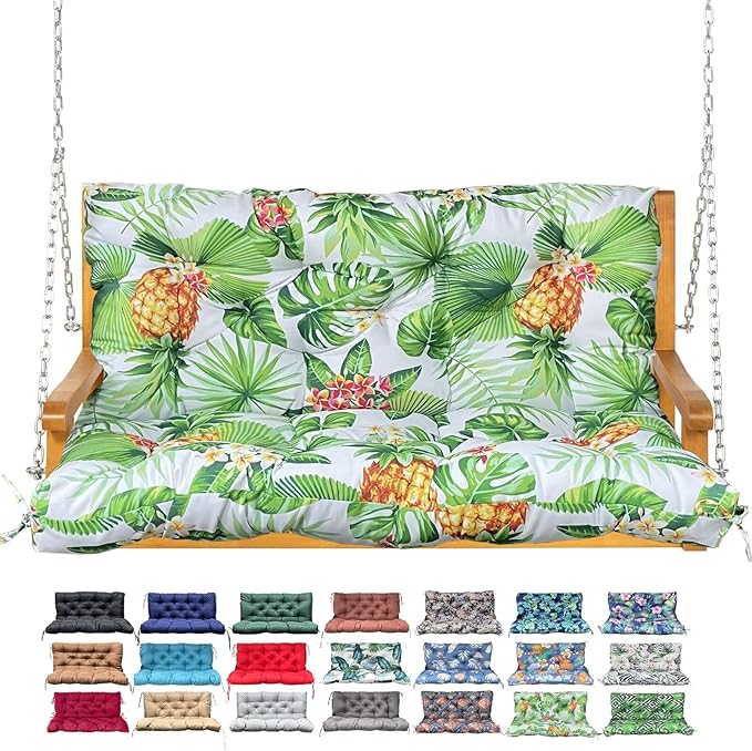 Porch Swing Cushion with Backrest, Waterproof Bench Cushion by NANGELRN