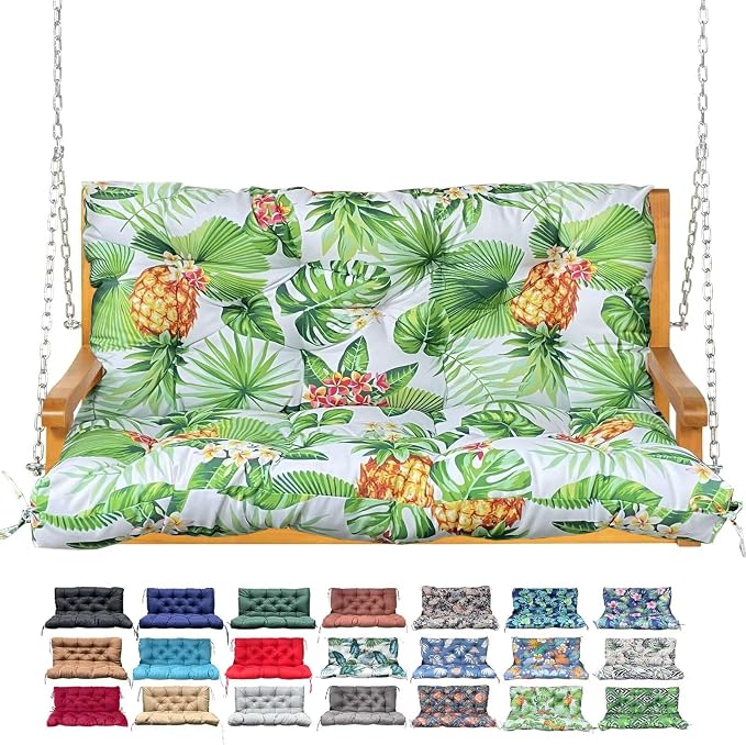 Porch Swing Cushion with Backrest, Waterproof Bench Cushion by NANGELRN