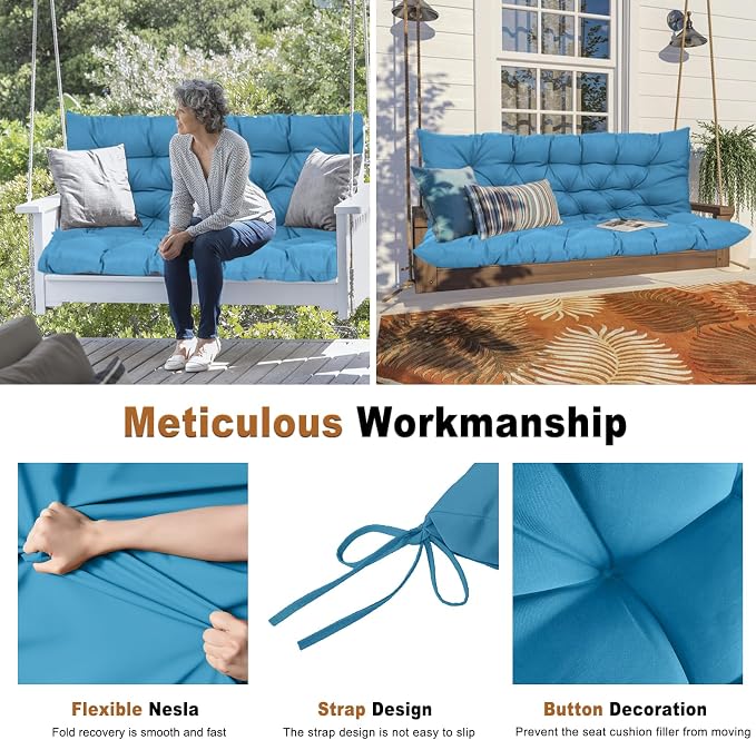 2-3 Seat Swing Replacement Cushion, Outdoor Bench Cushions - Image 4