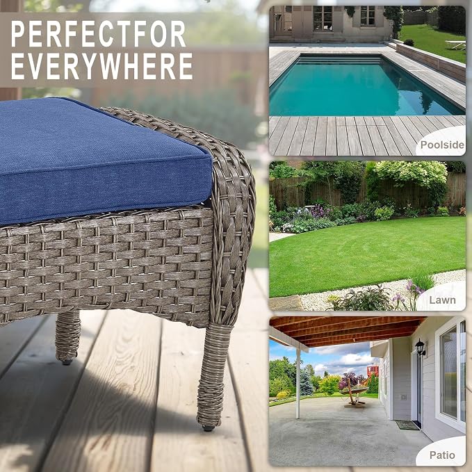 Belord Outdoor Ottomans for Patio Foot Rest - Image 7