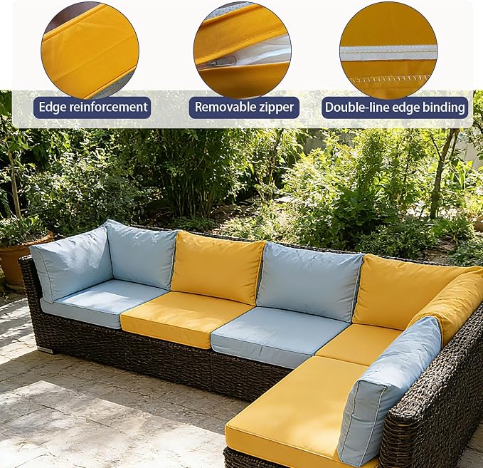 Outdoor Cushions Covers for Patio Furniture, Patio Cushion Covers Replacement - Image 4