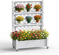 Raised Garden Bed with Trellis, 21 Gallon Self Watering Planter Box with by OutdoorLivingPerfected