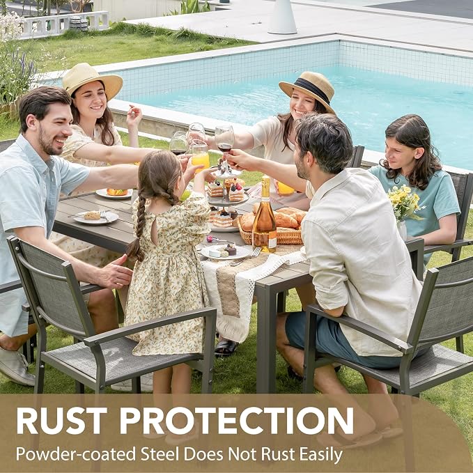 Devoko Patio Dining Set 7 Piece Outdoor Furniture - Image 2
