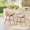 24” Outdoor Swivel Bar Stools Set of 2, Counter Height Bar Stools by HOMTHING