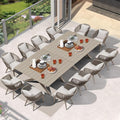 PURPLE LEAF 14 Pieces Patio Dining Set Wicker Outdoor Furniture Oversize by PURPLELEAF