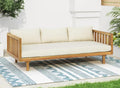 Merax Outdoor 3 Seater Daybed, Acacia Wood Day Bed Couch Sofa by Merax