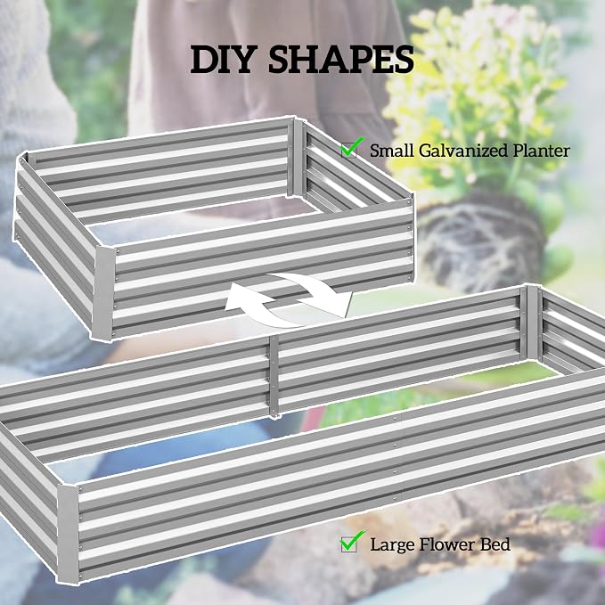 Outsunny Galvanized Raised Garden Bed, - Image 4