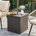 Outdoor Patio Table with Umbrella Hole, Umbrella Side Table Base Stand by Unknown