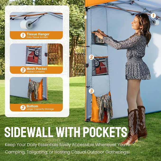 CROWN SHADES Canopy Tent, 10 x 10 Foot Portable Pop Up Outdoor Shelter - Image 4
