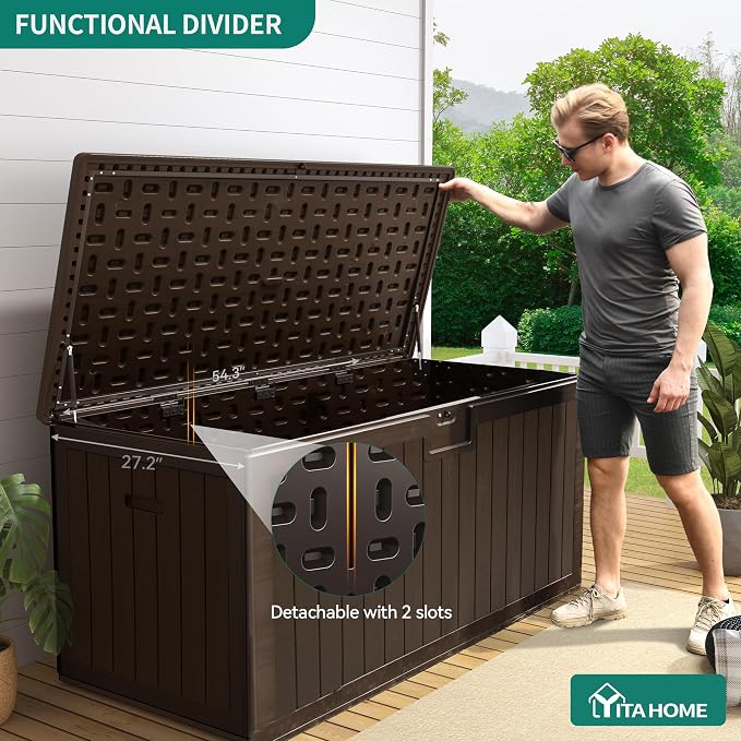 YITAHOME 150 Gallon Double-Wall Deck Box - Image 3
