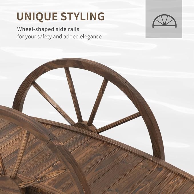 3.3ft Wooden Garden Bridge Arc Footbridge - Image 4