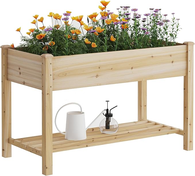 FILWH Raised Garden Bed with Legs Elevated Wooden Planter Box Stand Large by FILWH