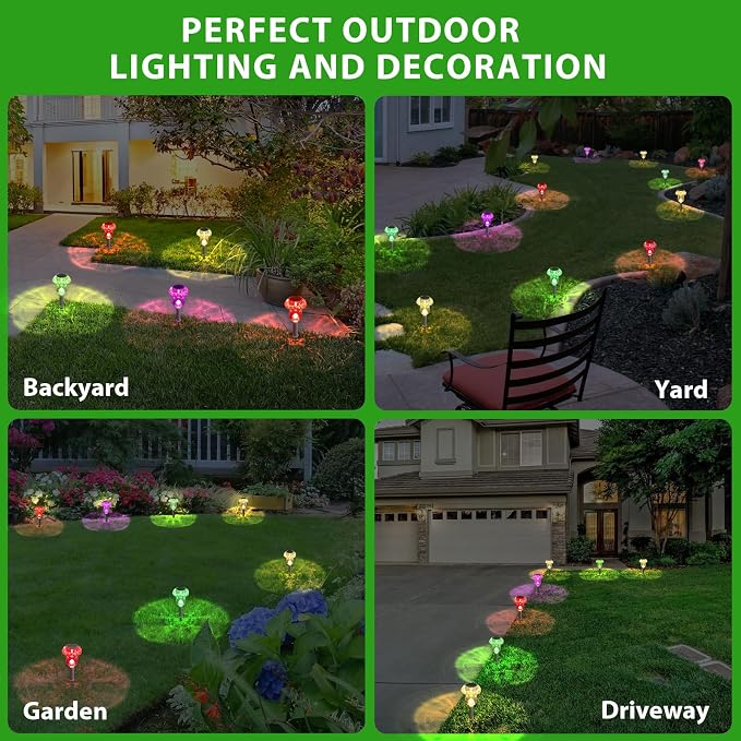 Solar Lights Outdoor, 16 Pack Mushroom Lights Outside Waterproof, Solar Powered - Image 7