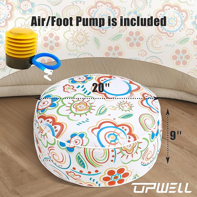 UPWELL Waterproof Inflatable Outdoor Ottoman Pouf, Portable Patio Footrest - Image 4