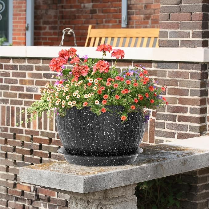 12/10/9 inch Large Flower Pots, 3 Set Big Plant Pots - Image 6