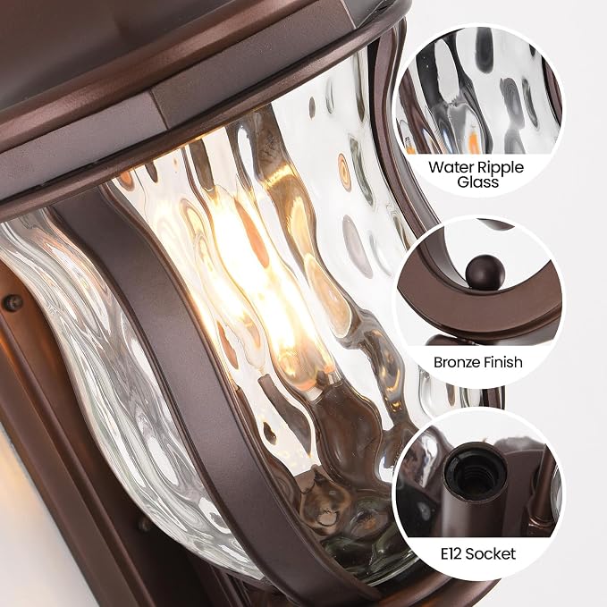 Coffee Exterior Wall Sconces, Waterproof Outdoor Lights Wall Mount - Image 5