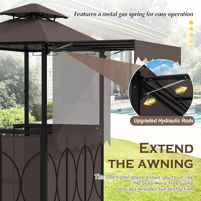 Grepatio 3 Piece Patio Bar and Grill Set, Grill Gazebo - Image 4