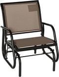 Outsunny Porch Glider, Metal Frame Swing Glider Chair by Outsunny