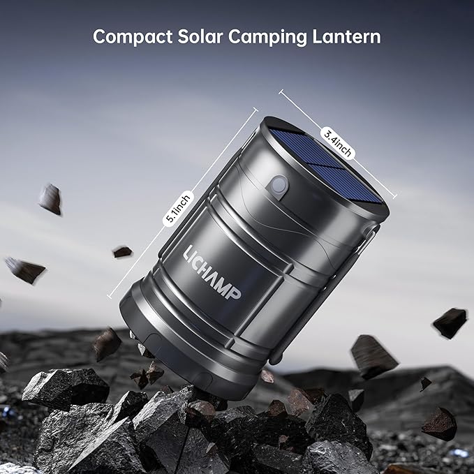 Lichamp 4-Pack Solar Camping Lantern, USB Rechargeable LED Lanterns Battery - Image 5