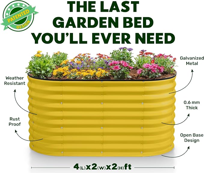 Plant & Plot Galvanized Raised Garden Beds Outdoor // 4×2×2 ft Planter Raised - Image 5
