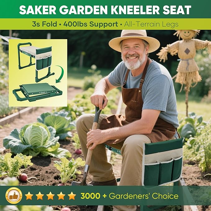 Saker Garden Kneeler and Seat Foldable Gardening Stool - Image 2