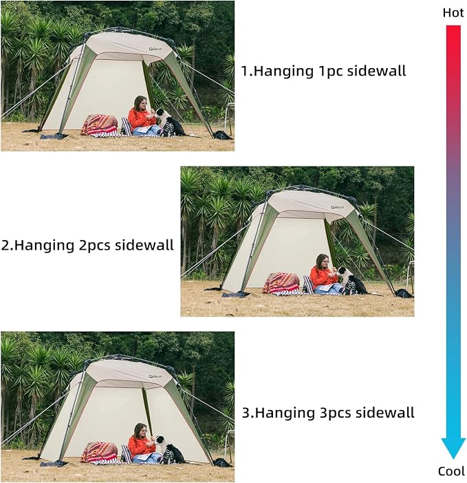 Sunwall for Instant Camping Canopy Shade Tent 8.2' X 8.2', Detachable Flap Sun - Image 4