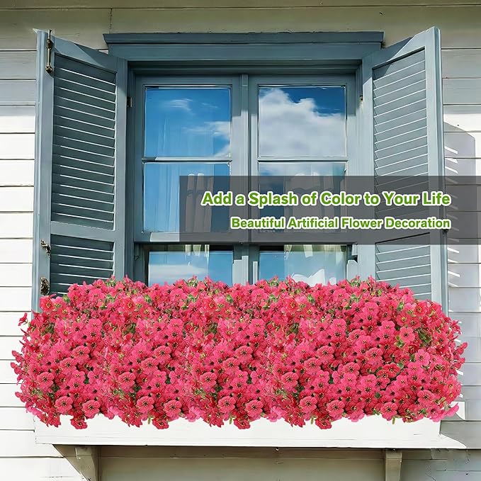 Artificial Flowers for Outdoor, Silk Flowers No Fade Fake Plastic Flowers UV - Image 6